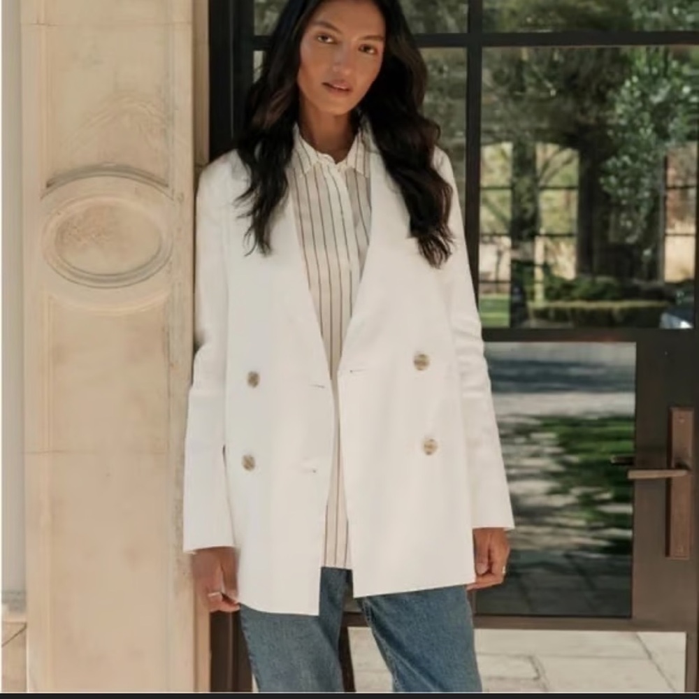 Jenni Kayne Keaton Ivory Double-Breasted Blazer Women’s 6